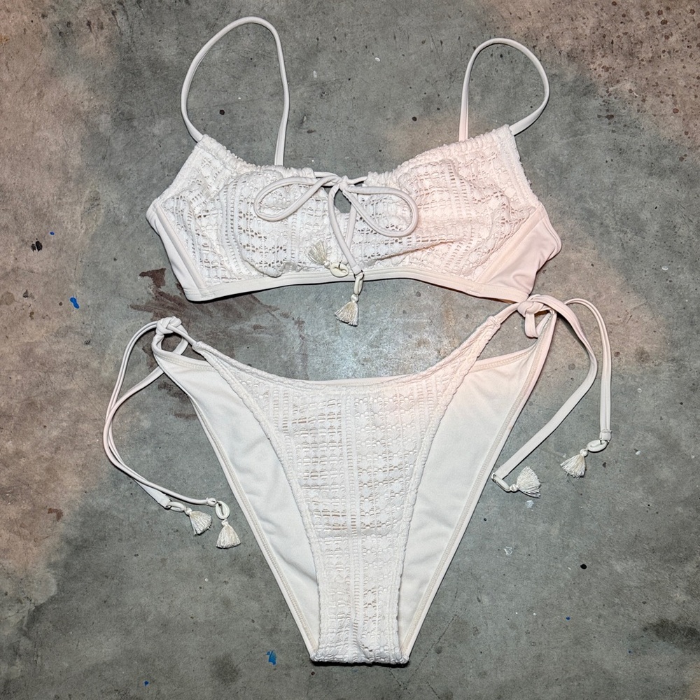 Wild Fable Cream Bikini Top and Bottom